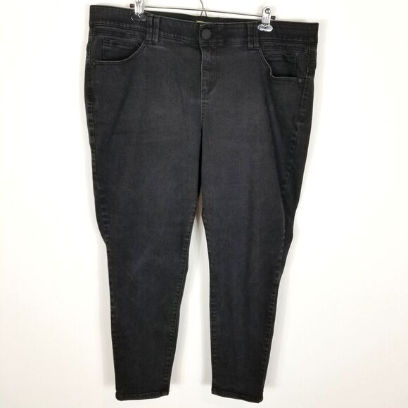 Democracy Pants - Democracy Women Plus Ab Technology Skinny Jeans Size 20W Black Ankle Stretchy